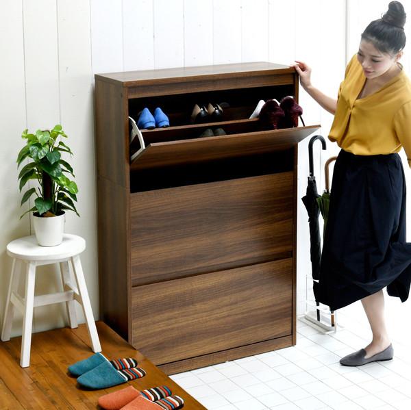 最新コレックション 奥行30 幅80 約 付き フラップ 3段 ワイド 扉 大容量 大型 木製 スリム 薄型 安い 収納 北欧 おしゃれ オフィス 靴箱 シューズボックス シューズラック 下駄箱 18足 玄関 ラック 靴 Kag Www Higako Place Jp