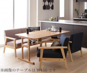 ダイニングテーブルセット 4人用 椅子 ソファー おしゃれ 安い 北欧 食卓 4点 ( 机+2Pソファ1+1Pソファ2 ) 幅120 デザイナーズ クール スタイリッシュ ミッドセンチュリー 2本脚 和モダン ファミレス風 高さ65 ロータイプ 低め オーク 木製 棚