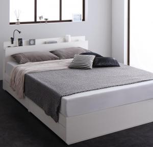 ダブルベッド 2人 マットレス付き チェストベッド ミドル ベッド下収納 引き出し 大容量 宮 ヘッドボード 枕元 棚 ラック 携帯 ティッシュ メガネ リモコン 頭上 収納 コンセント スマホ 充電 布団 直置き フラット床板 土台 箱型 デザイナーズ 宿舎 モダン 高級