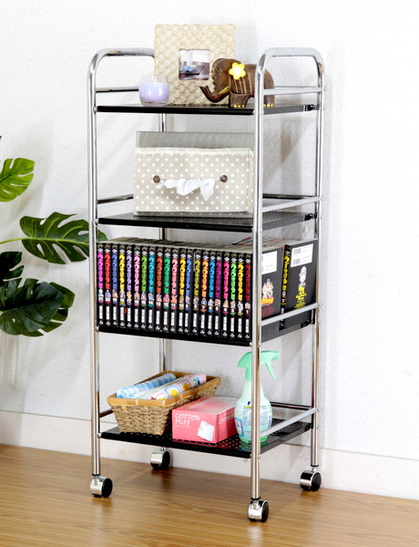 楽天市場】キッチンワゴン キャスター付き 3段 スチールラック メタル