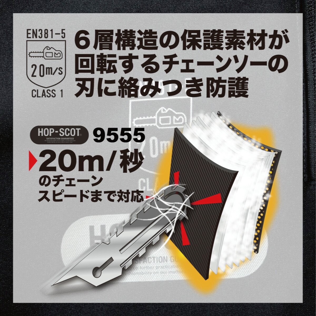 最新の激安 防護パンツ 9555 ６層構造の保護素材で防護し エプロンのように簡単着用 作業服 ワークウェア 中国産業 建設業 作業着 Hop Scot 作業着 作業服 Protectiveパンツ Cuc 作業服 Hop Scot ホップスコット 防護パンツ パンツ 林業 建設業 造園業 ワーク