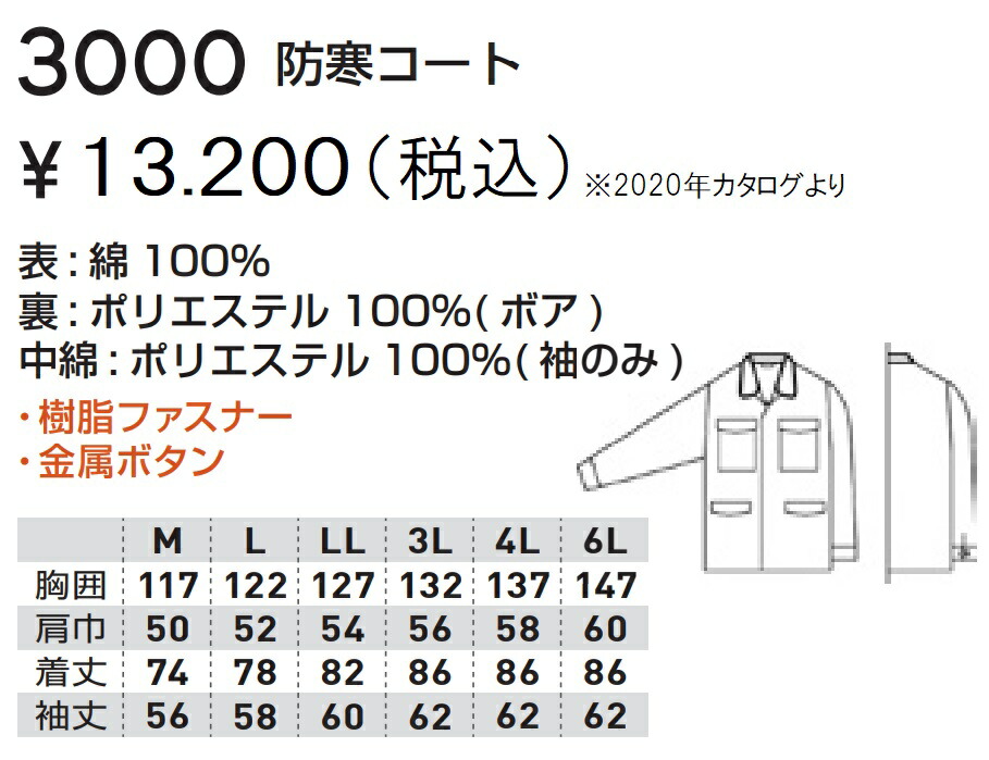 買い保障できる 綿１００％ ドカジャンコート ビッグサイズコート ドカジャン4L 6L 作業服 作業着 あったかコート防寒ジャンパー コートビックサイズ  大きいサイズ ４L ６Lbigsize www.medicare.co.th