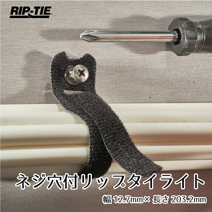 結束バンド マジックテープ 配線 ネジ穴付き リップタイライト 幅12mm×長さ203mm 100本巻 X-08-XRL