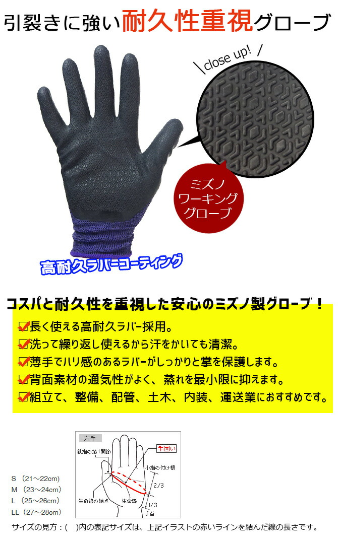 楽天市場 2点までネコポス可 ワークグローブ 耐久ラバータイプ ミズノ Mizuno ワークグラブ F3jgd801 ユニセックス メンズ レディース 作業手袋 軍手 Workcompany