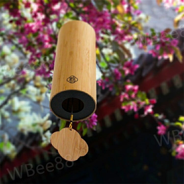 風鈴 ふうりん 竹製 ドアベル 風水 パワーストーン 屋内 屋外 夏 涼しい 音色 かわいい 防犯 店舗 呼び鈴 ウインドベル 天然原竹製 モダン 癒し度満点 新築祝い 引っ越し祝い デコレーション ドア