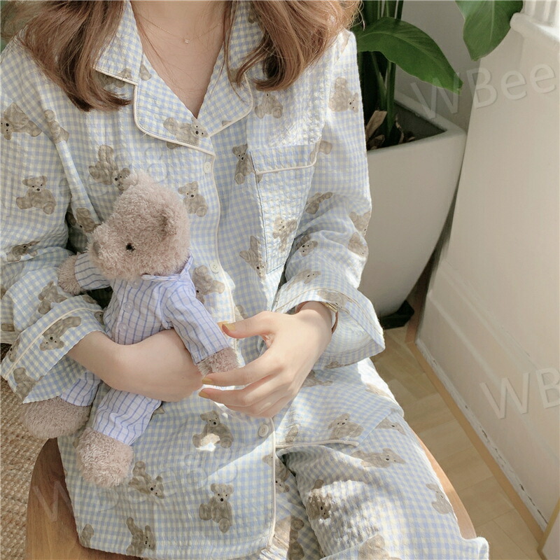 【ピンク】新品タグ付　BEAR柄　パジャマ　上下セット　シリアルベア　長袖 楽天市場】パジャマ レディース チェック柄 全3カラー bear 熊