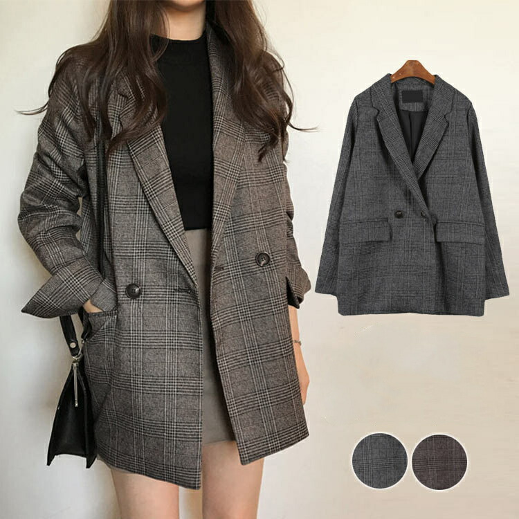 美品✨Drawer　テーラードジャケット　チェック柄　グレー　36 DRAWER（ドゥロワー） チェック柄テーラードジャケット 36 グレー