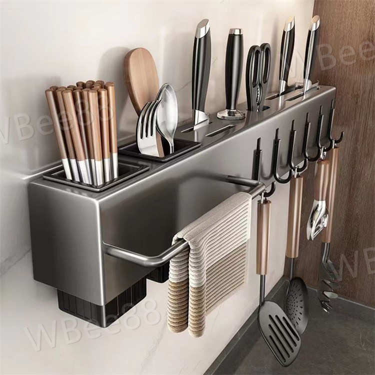 楽天市場】フック、キッチンラック、ステンレススチール、移動できる