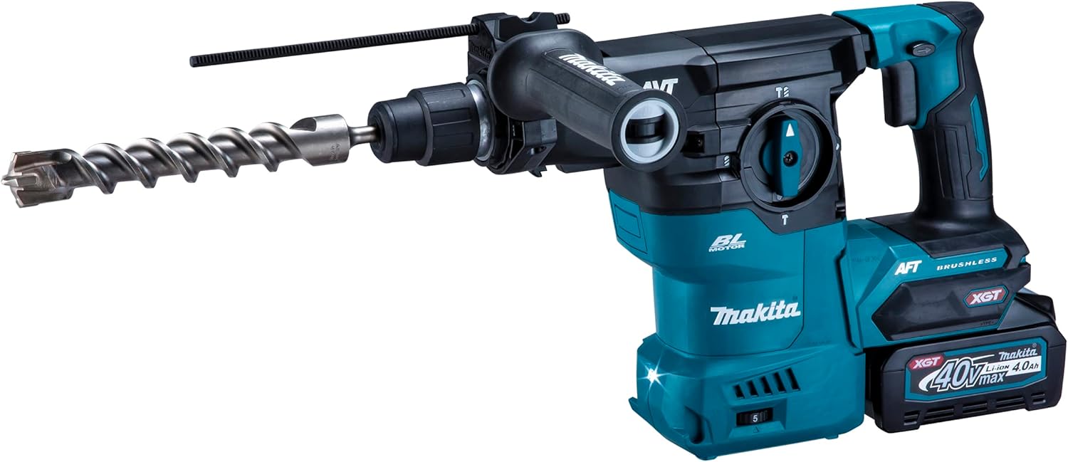 マキタ(Makita) 30ミリ充電式ハンマドリル 40Vmax4Ａh バッテリ2本・充電器・ケース付 HR008GRMX