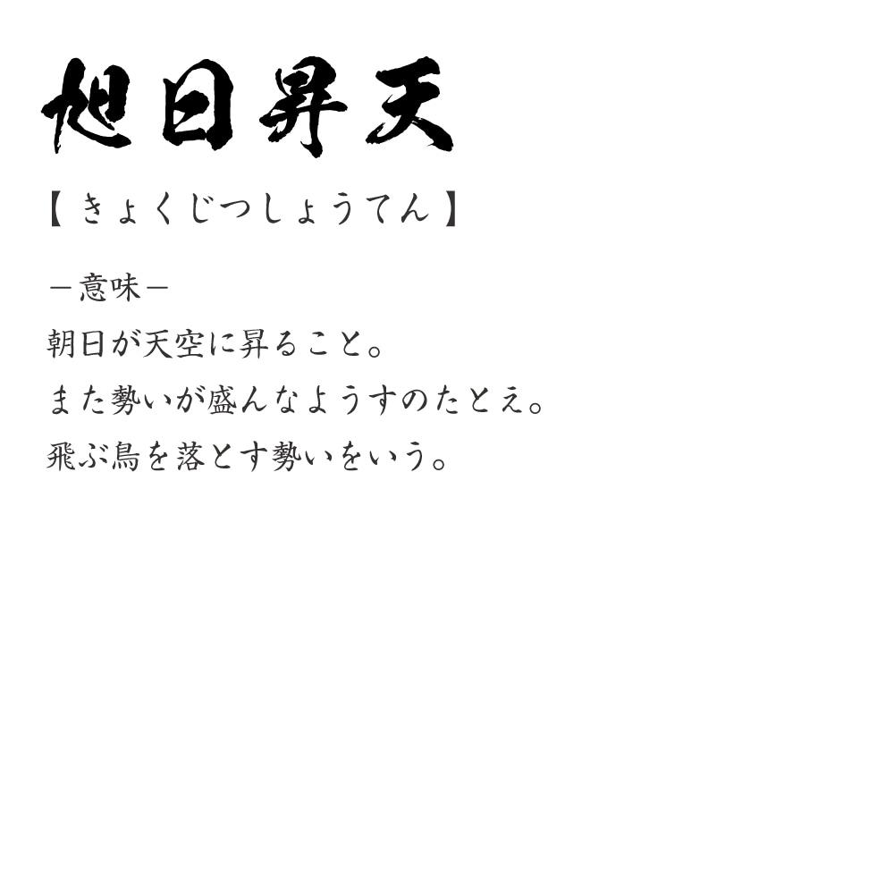 楽天市場 旭日昇天 きょくじつしょうてん オリジナル Tシャツ 書道家が書く プリント Tシャツ 四字熟語 メンズ レディース キッズ S M L Ll Xl Xxl 1 130 140 150 G S G M G L つなぎ服と作業服のワークプロ