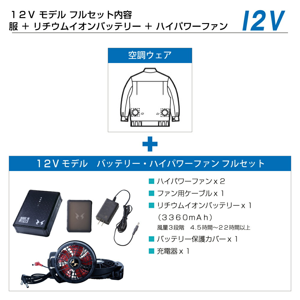 空調風神服 (2022年 フルセット 3L 制電 ななめファン) 大川被服 ...
