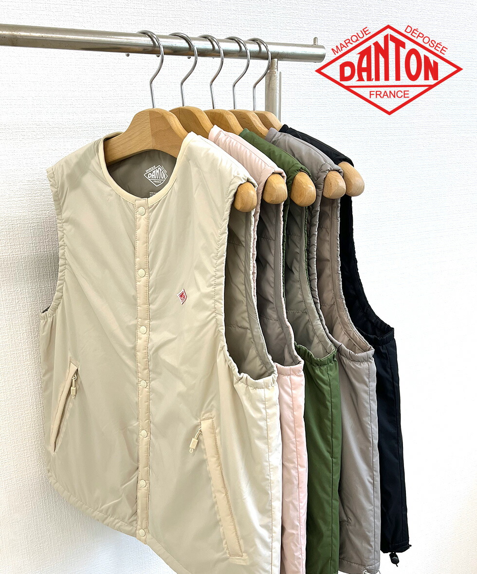 DANTON WOMEN'S INSULATION COLLARLESS VEST ダントン ウィメンズ インサレーションカラーレスベスト 2026SS プリマロフト ミドルレイヤー インナー