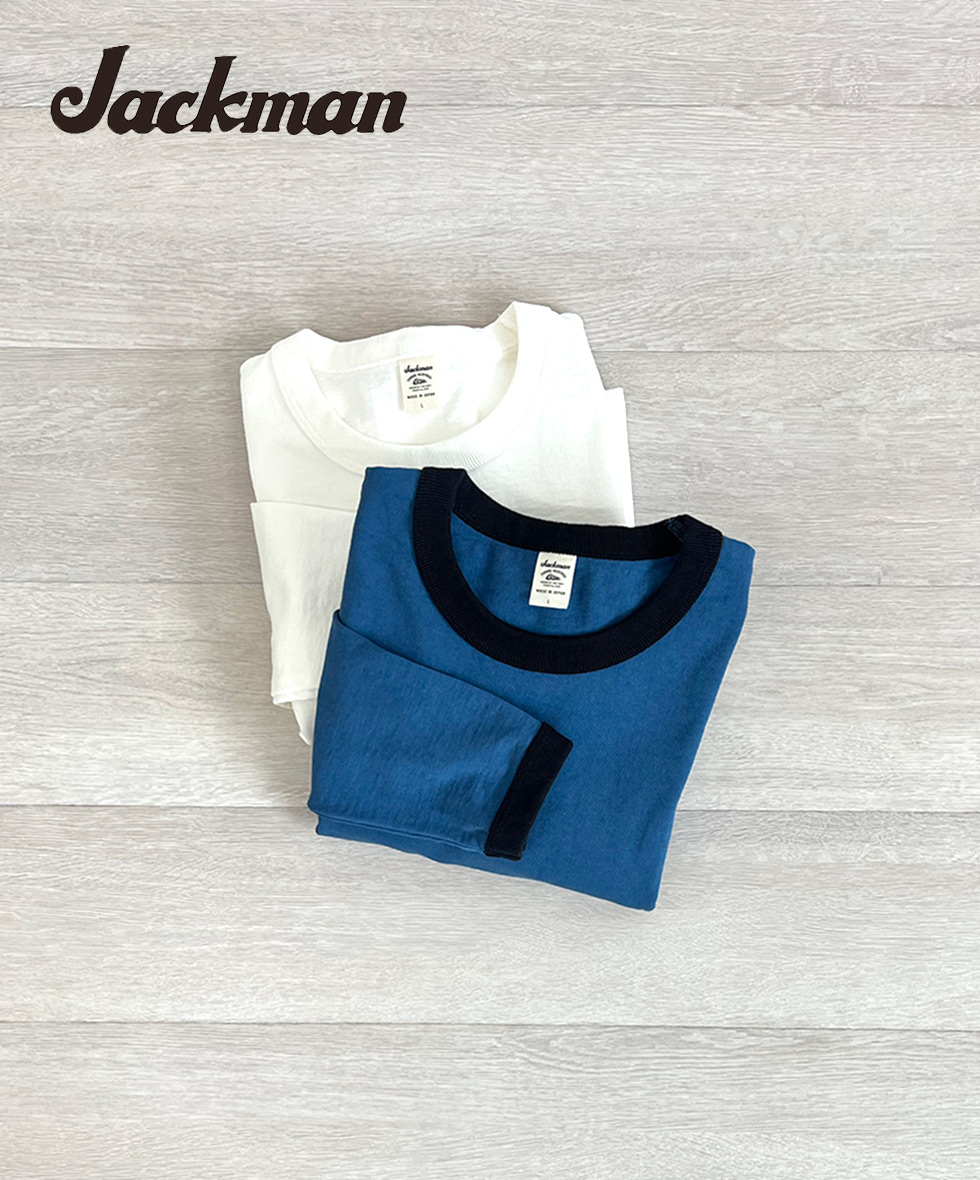 【貨物輸送無料】【置き目取りまわし店】Jackman Dotsume LS T-Shirt 手玉マン 吊り編み機完成・極厚11.5薬局衡オンス長袖プルオーバー ドツメ天竺