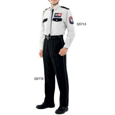 警備服・防犯商品 G-best G5713 冬長袖シャツ(黒) S-4L ワッペンや吊紐は付属なし セキュリティ