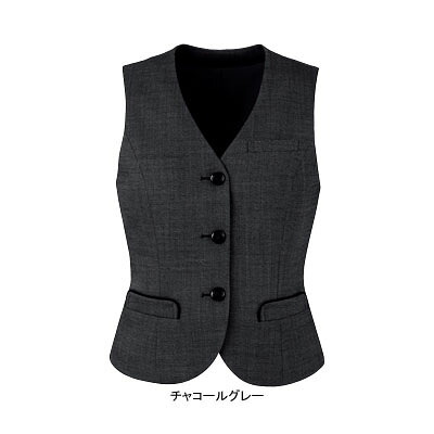 事務服・制服・オフィスウェア ピエ V0310-97 ベスト(3ツボタン) 19号・チャコールグレー|作業服・空調服・防寒着キンショウ