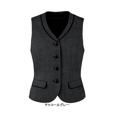 事務服・制服・オフィスウェア ピエ V0311-97 ベスト(4ツボタン) 13号・チャコールグレー｜作業服・空調服・防寒着キンショウ