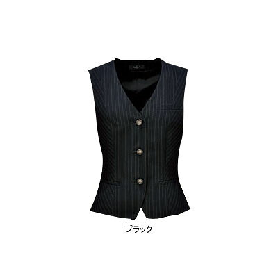 事務服・制服・オフィスウェア ピエ V9420-99 ベスト(3ツボタン) 11号・ブラック|作業服・空調服・防寒着キンショウ