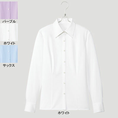事務服・制服・オフィスウェア ピエ B2711-01 長袖ブラウス 13号・ホワイト