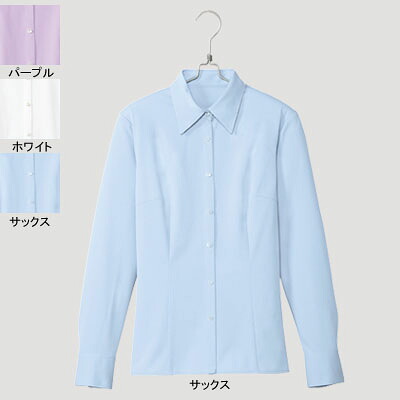 事務服・制服・オフィスウェア ピエ B2711-20 長袖ブラウス 9号・サックス