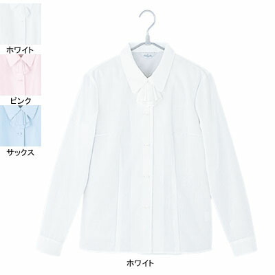事務服・制服・オフィスウェア ピエ B2431-01 長袖ブラウス 19号・ホワイト