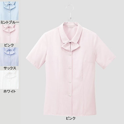 事務服・制服・オフィスウェア ピエ B2600-38 半袖ブラウス 19号・ピンク