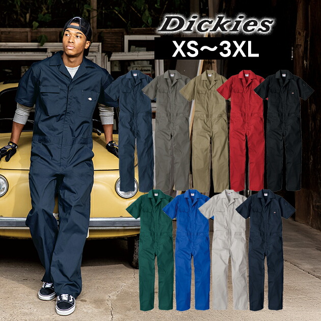 ディッキーズ　D-6702　13.ブラック　ＸＬ　 ストレッチ　半袖ツナギ Dickies ディッキーズ ライトT/Cストレッチ 半袖ツナギ D-6702