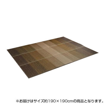 KOBA-GUARD 制菌 抗菌防臭 消臭 い草ラグカーペット 上滑り打ちきり工業 約190×190珊 赤銅色 8480370
