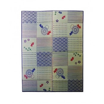 い草引っ敷き 3畳 矩形 和柄 風物詩 「DX金魚」 約176×230珊 1061600013803