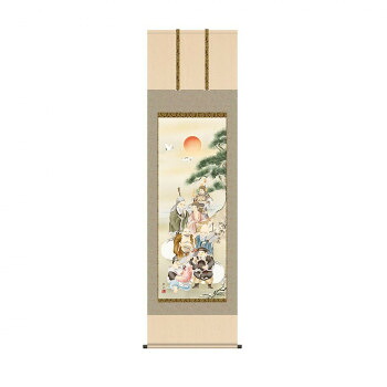 掛軸 緒方葉水 七福神 54.5&times;190cm KZ2D1-023｜ワールドデポ