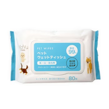 ペットウェットティッシュ 耳・口・目元用 Pet Wipe 80pc×40cs 愛玩動物装置 犬装置 猫装置