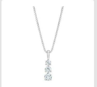 14K ホワイトゴールド 1.00 カラット ラウンドカットダイヤモンド 3 ストーンペンダント VS2/I 14KWG 1.00CT 3 STONE NECKLACE レディース ジュエリー ダイヤモンドネックレス 14金 WG ギフト プレゼント 記念日 222,820円