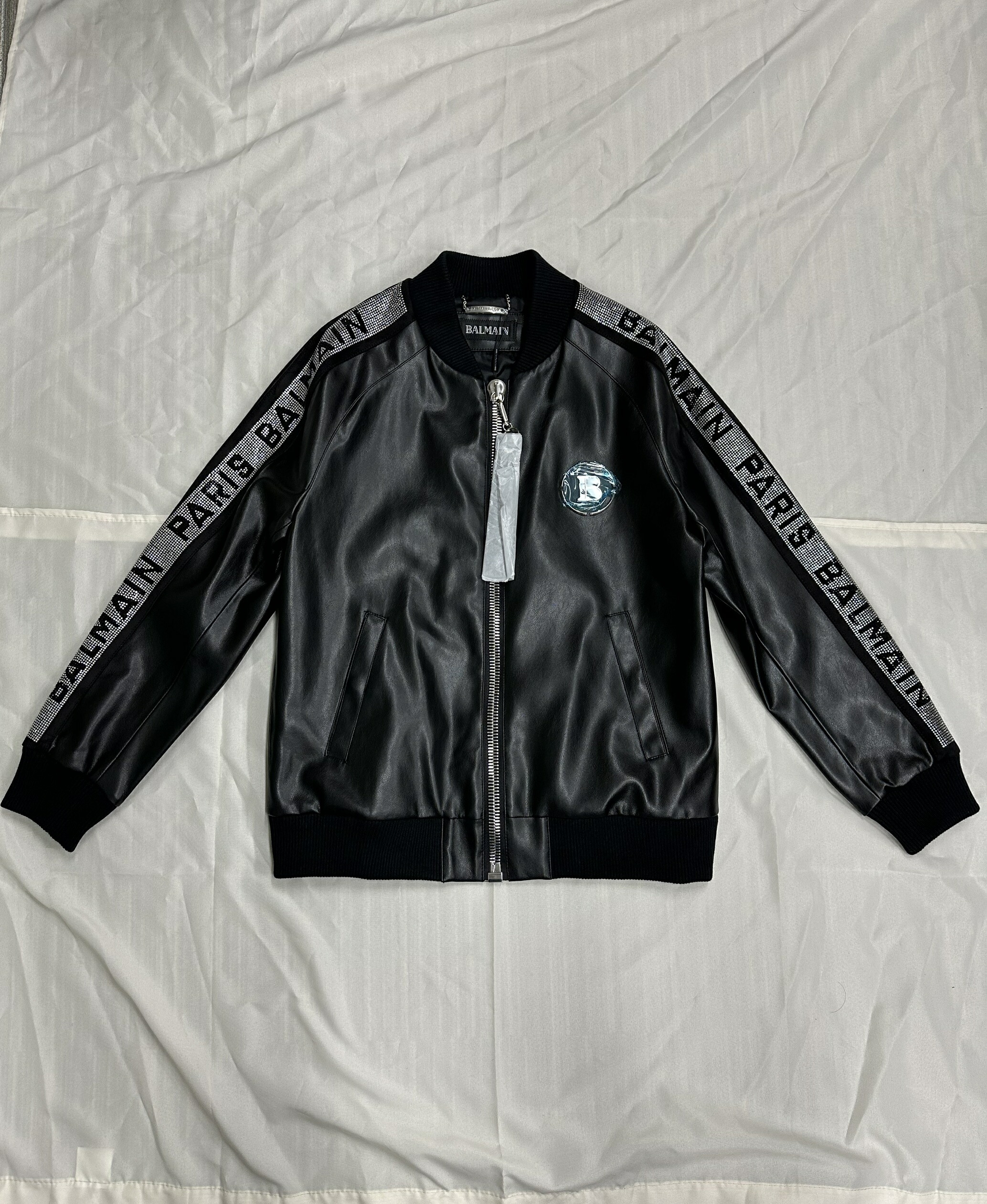 楽天市場】【バルマン】Balmain メンズ リブ切替 ダブル レザー