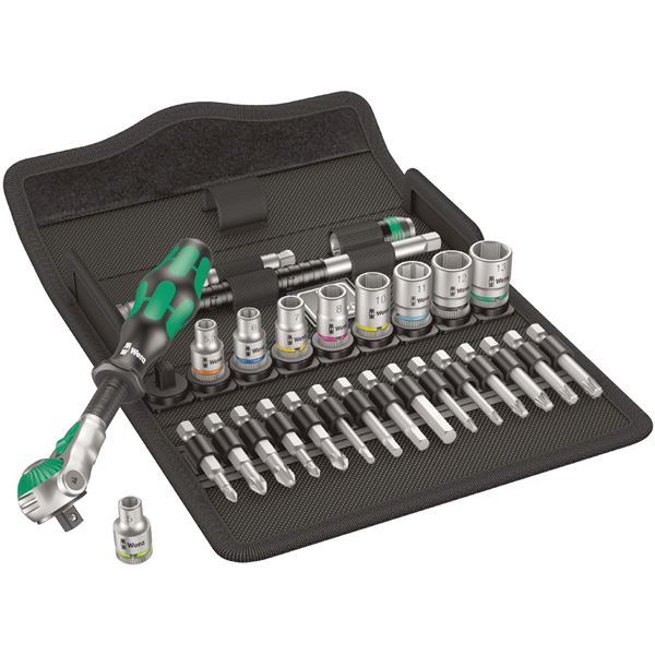 WERA ヴェラ 差込角1/4DR 28点組 ZYKLOP ソケット鍵 書き割り 004016 物の具 物の具 DIY 進め方物の具 物の具 鍵
