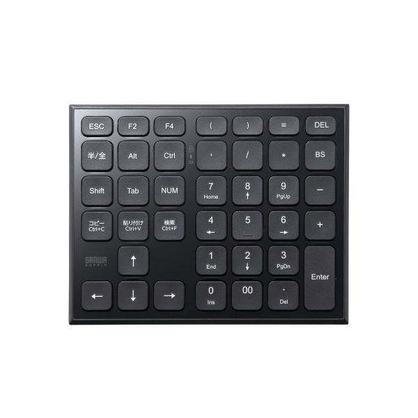 サンワサプライ 表数えることBluetoothテンキー 黒いこと NT-BT27BK