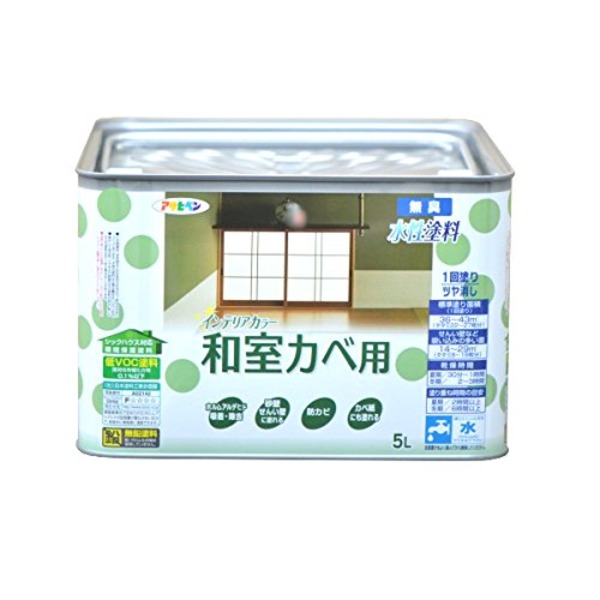NEW水溶性室内装飾色つや和室カベ 浅黄色 5L【代引不可】