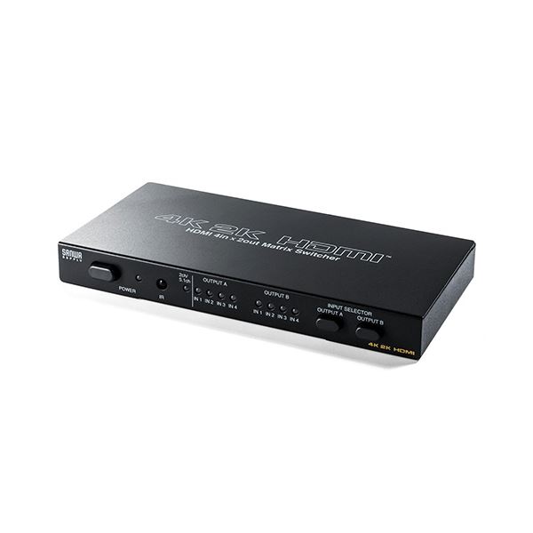 サンワダイレクトHDMIマトリックス切替器(4入力2出力 4K/30Hz対応 光 同軸デジタル音声端子つき) 400-SW0271個 10,303円