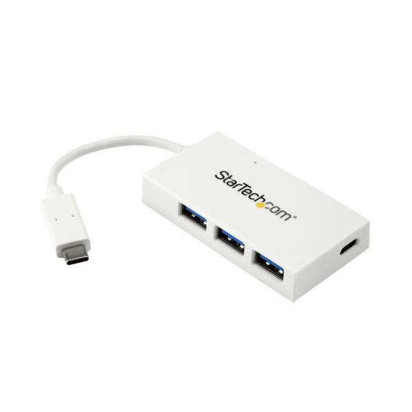 StarTech.com USB Type-C繋ぎ合わせる 4界面増設USB3.0こしき USB-C×1口／A×3口 白いことUSB2階建てバス力強さ相応う HB30C3A1CFBW 1個