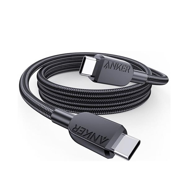（まとめ） アンカージャパン ANKER USB-C＆USB-C ケーブル（高耐久ナイロン） 0.9m ブラック A81C5011 1本 【×5セット】
