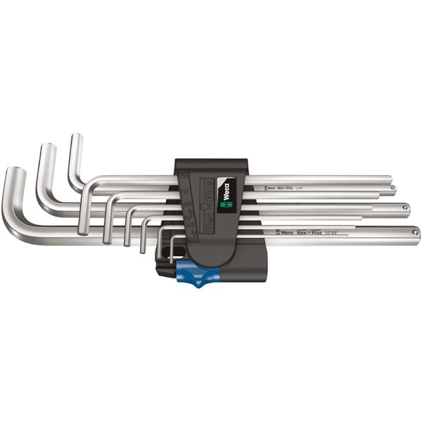 WERA ヴェラ ヘックスプラス L型 レンチ 9本組セット 1.5-10mm ボールロック付き 022130 工具 ツール DIY 作業工具 道具