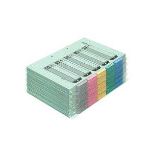 コクヨ 色合い間仕切り歌留多(整理保存用具用・5山肩書き) A4タテ 2穴 5色+扉紙 シキ-140 1容器に並べる(100組)