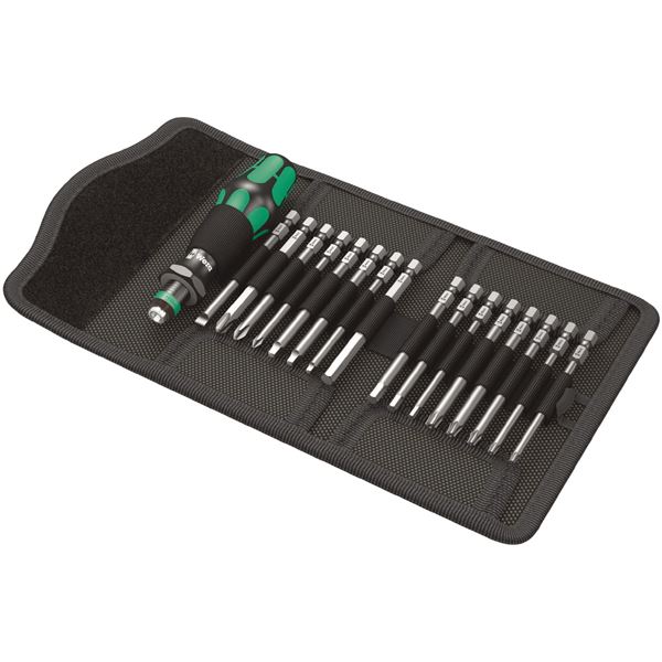 WERA ヴェラ 17点組 1/4HEX 差替え式 １番ウッド ビット書き割り 手持ち部分付き添い人 051042 物の具 物の具 DIY やり方物の具 御先棒