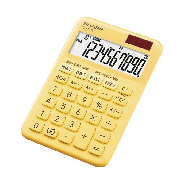 (まとめ）小ざかしい 色合い・目論む計算器 10桁ミニナイスサイズ 黄色系 EL-M336-YX 1台【×5書き割り】