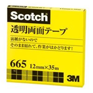 （まとめ）スリーエム 3M 透明両面テープ 665-3-12 12mm×35m【×3セット】