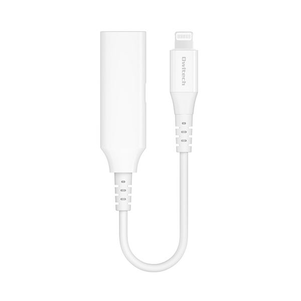 オウルテックLightning端子付きイヤホン変換ケーブル ホワイト OWL-CBLTF35LT02-WH 1本｜ワールドデポ