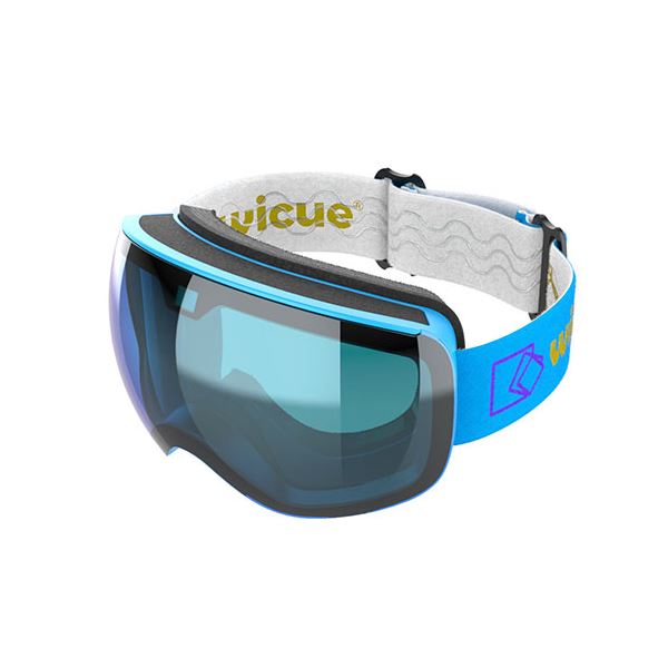ウィキューダイレクト WiCUE 0.1秒ちょっとの間調光スキーゴーグル かっこ良い液晶 青碧 VR2101-BL
