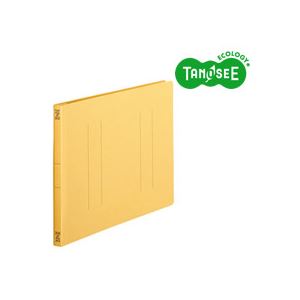 （まとめ）TANOSEE 滑っこい整理保存用具 整理保存用具 2穴 ＜標準尺度色つや＞A4ヨコ 150枚封じ込める 黄 10冊入×10容器に並べる