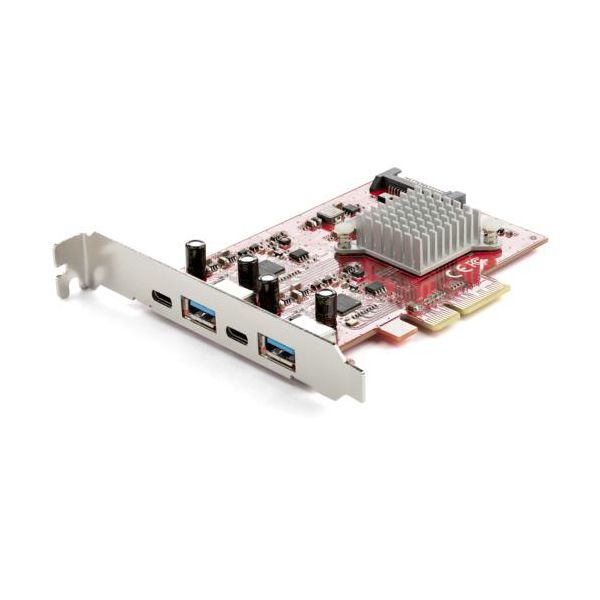 StarTech.com 4ポートUSB PCI Expressインターフェースカード レッド PEXUSB312A2C2V1個