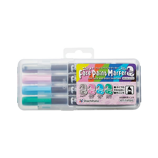 (まとめ）シヤチハタ フェイスペイントマーカー4色仕掛ける3 KFF-F/4PSH3 1風呂敷き包み【×30仕掛ける】