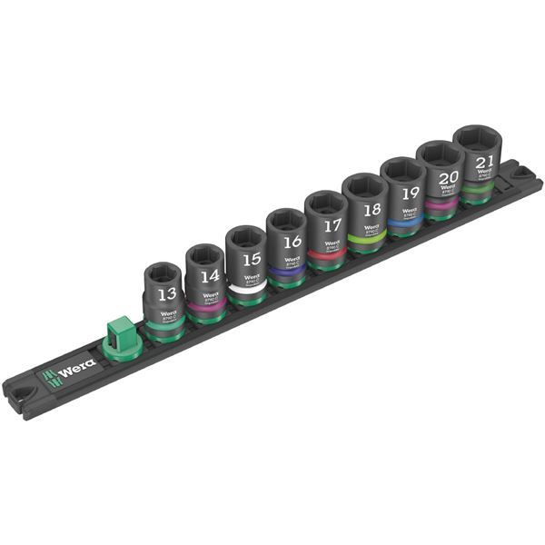 WERA ヴェラ 差込角1/2SQ 納める軌跡付き添い人 9点組 ヘックスソケットレンチセット HEX13-21粍 005490 物の具 物の具 DIY やり方物の具
