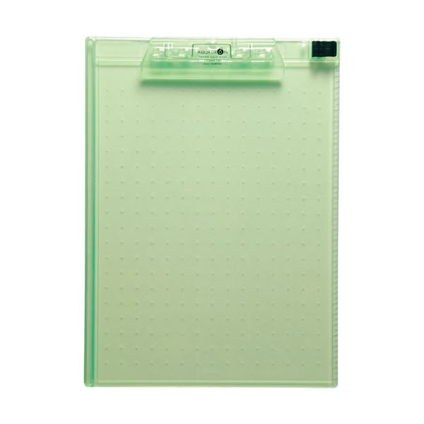 （まとめ）リヒトラブ AQUA DROPsクリップボード A4タテ 黄緑 A-5010-6 1枚【×20セット】